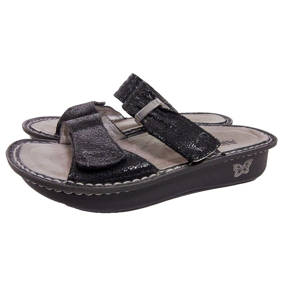 Alegria PG Lite Karmen Open Toe Sandals Size 37/7.5 Black Leather